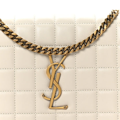 Saint Laurent Lambskin Carre Quilted Cassandre Chain Wallet Blanc Vintage 9 of 11