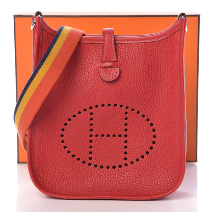 Hermes Taurillon Clemence Amazone Evelyne TPM Rouge Casaque 11 of 11