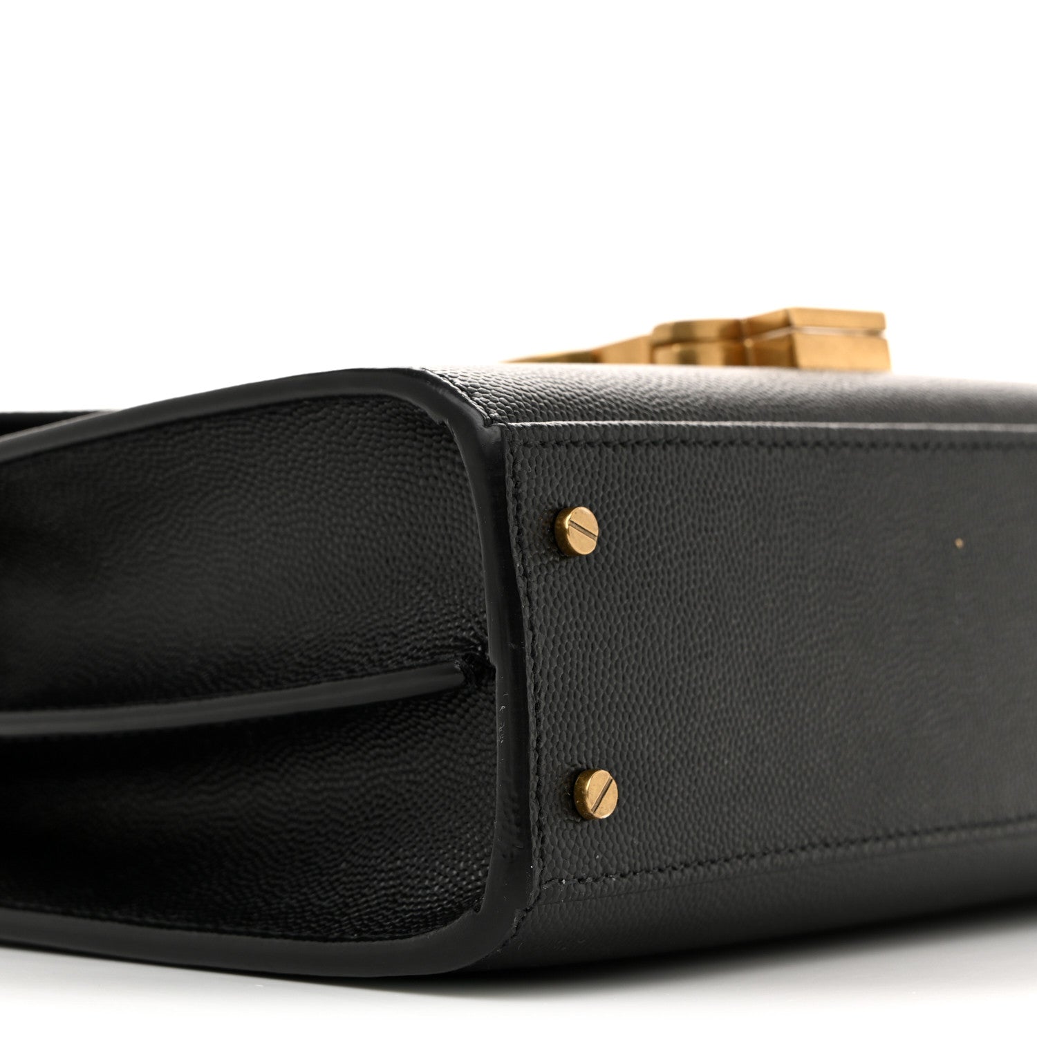 Saint Laurent Grain de Poudre Mini Classic Monogram Cassandra Top Handle Black 9 of 11