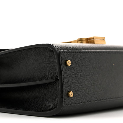 Saint Laurent Grain de Poudre Mini Classic Monogram Cassandra Top Handle Black 9 of 11