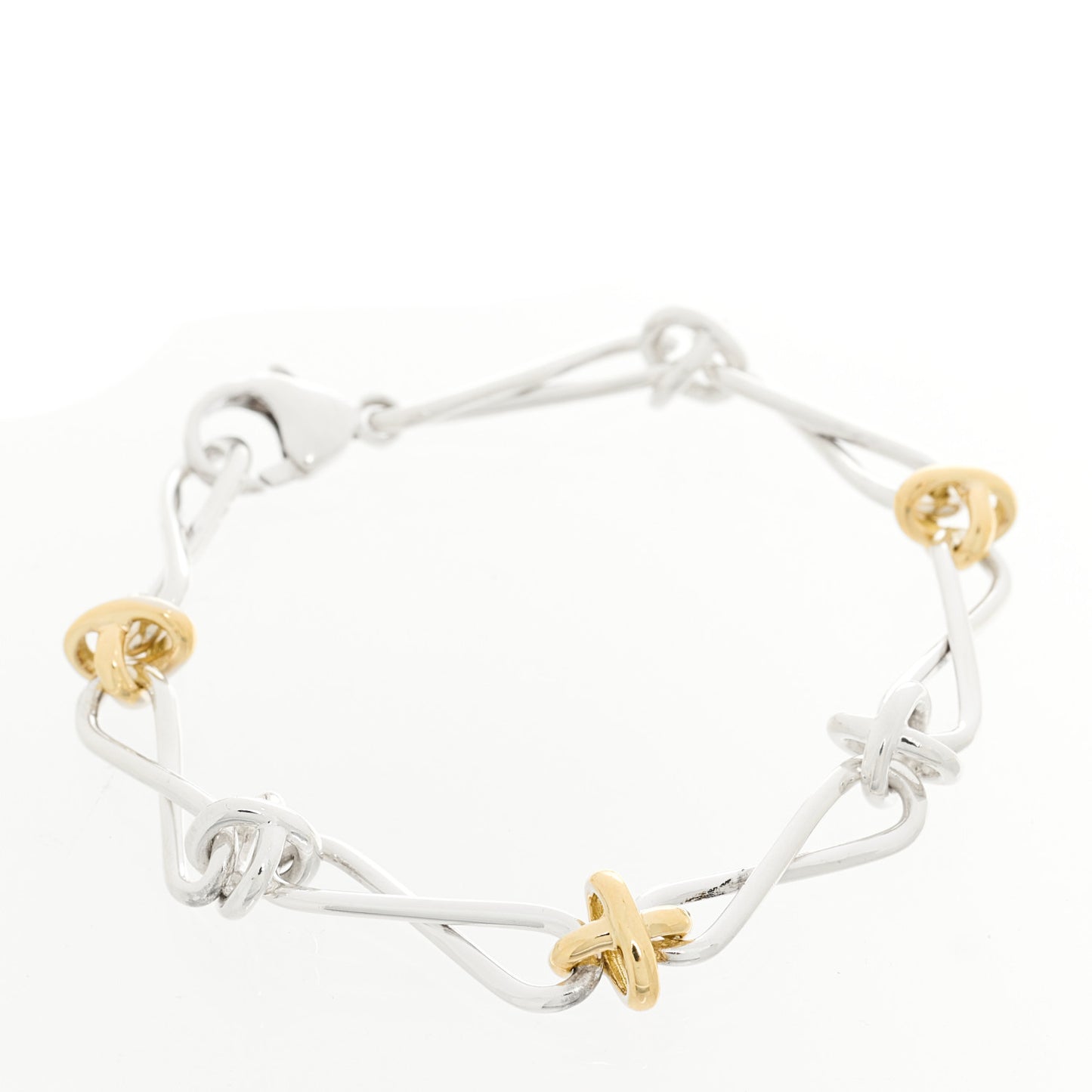 Sterling Silver 18K Yellow Gold Paloma Picasso Twirl Link Bracelet