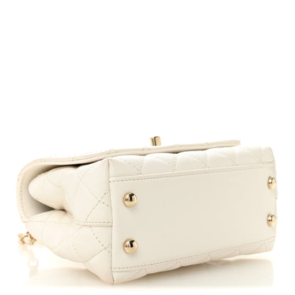Chanel Caviar Quilted Extra Mini Coco Handle Flap White 4 of 12