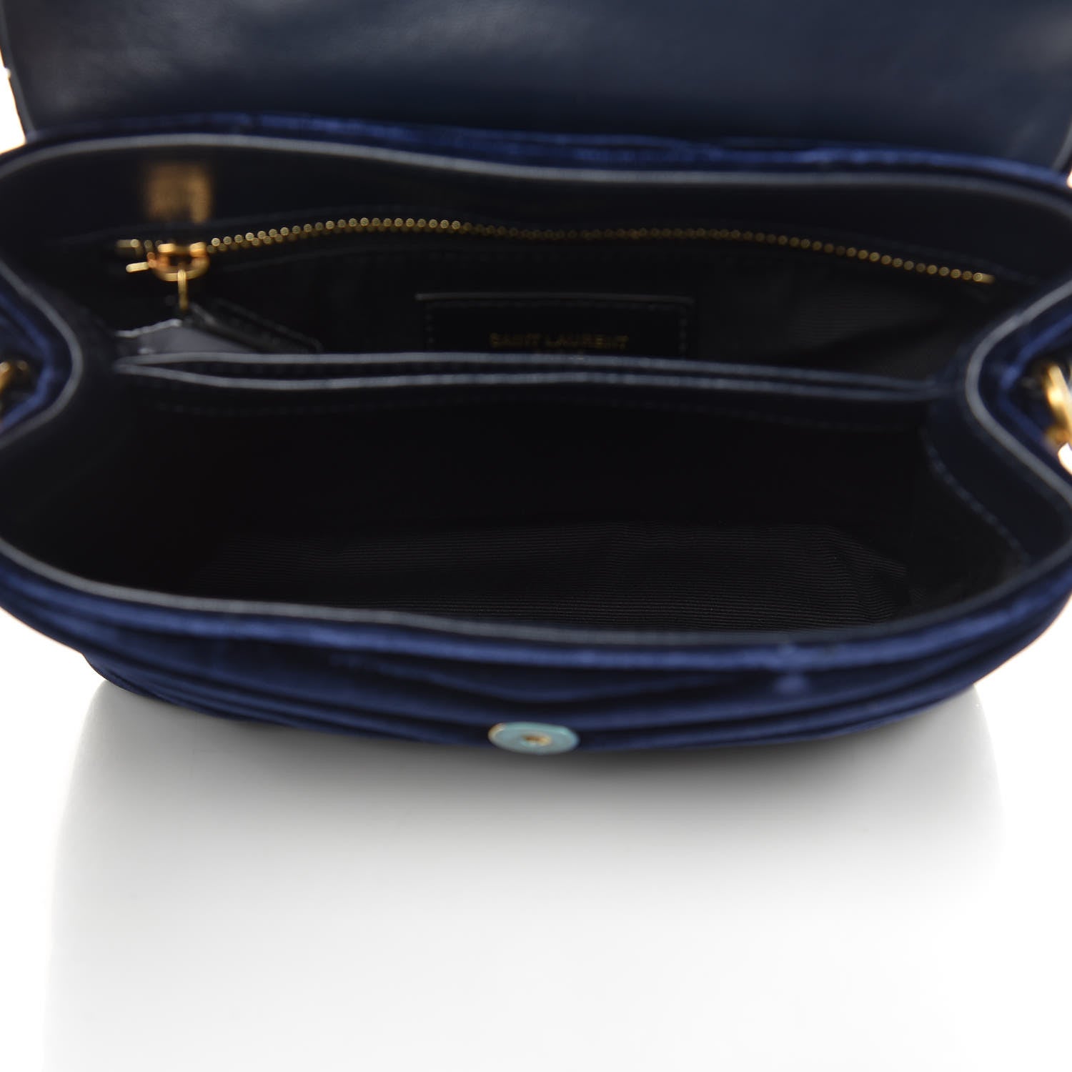 Saint Laurent Velvet Y Quilted Monogram Toy Loulou Crossbody Bag Navy 5 of 7