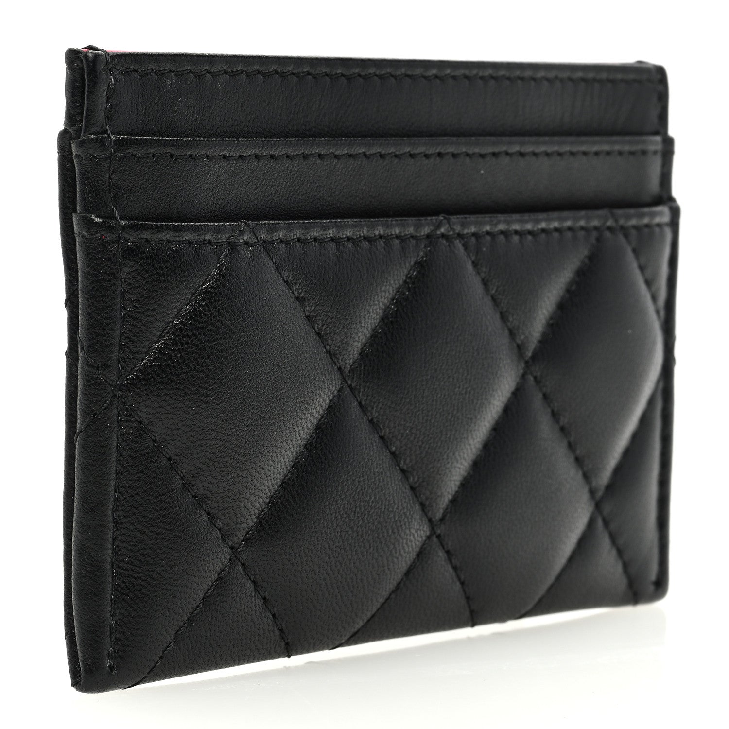 Chanel Lambskin Plexiglass Quilted Coco Love Card Holder Black 3 of 8
