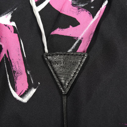 Louis Vuitton Silk Tassel Scarf Pink Black 6 of 6