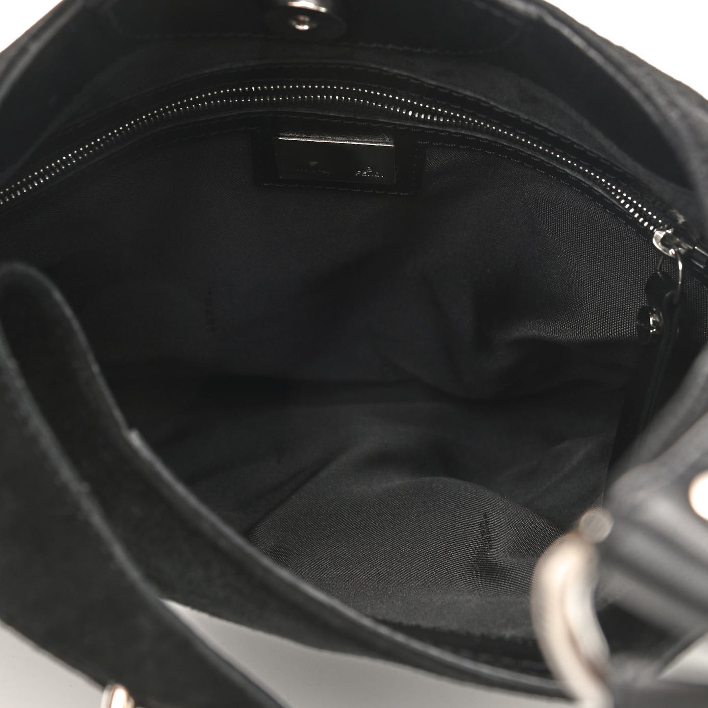Suede Studded Hobo Black