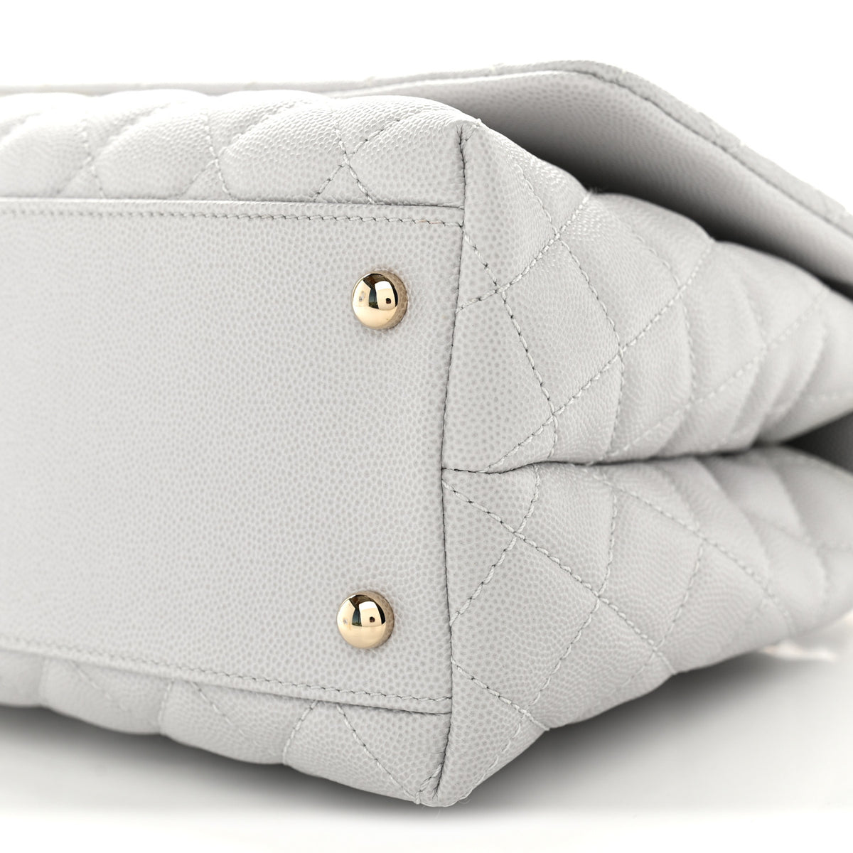 Chanel Caviar Quilted Small Coco Handle Flap Light Grey 10 of 11