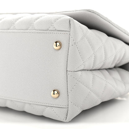Chanel Caviar Quilted Small Coco Handle Flap Light Grey 10 of 11