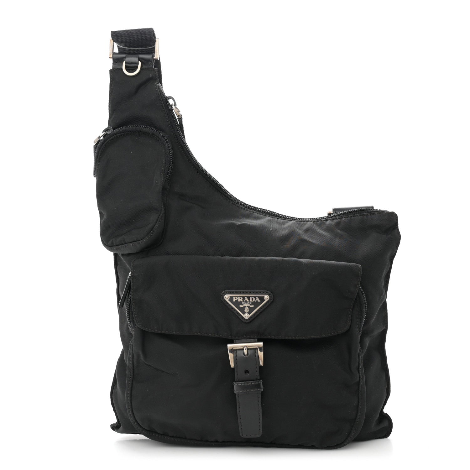 Prada Nylon Vela Sling Messenger Bag Black 1 of 12