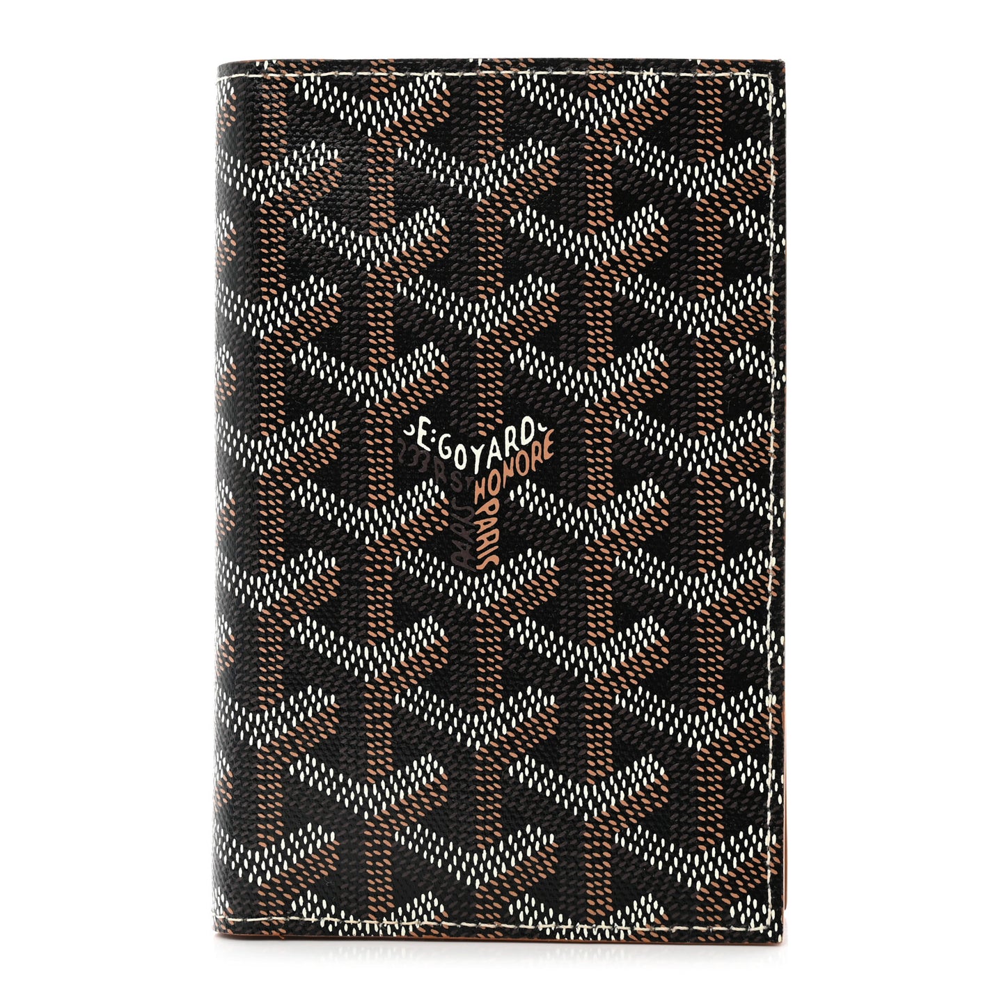 Goyardine Grenelle Passport Wallet Black Gold