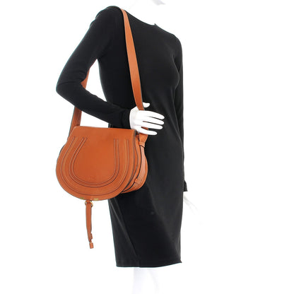 Chloe Calfskin Medium Marcie Round Crossbody Bag Tan 2 of 8