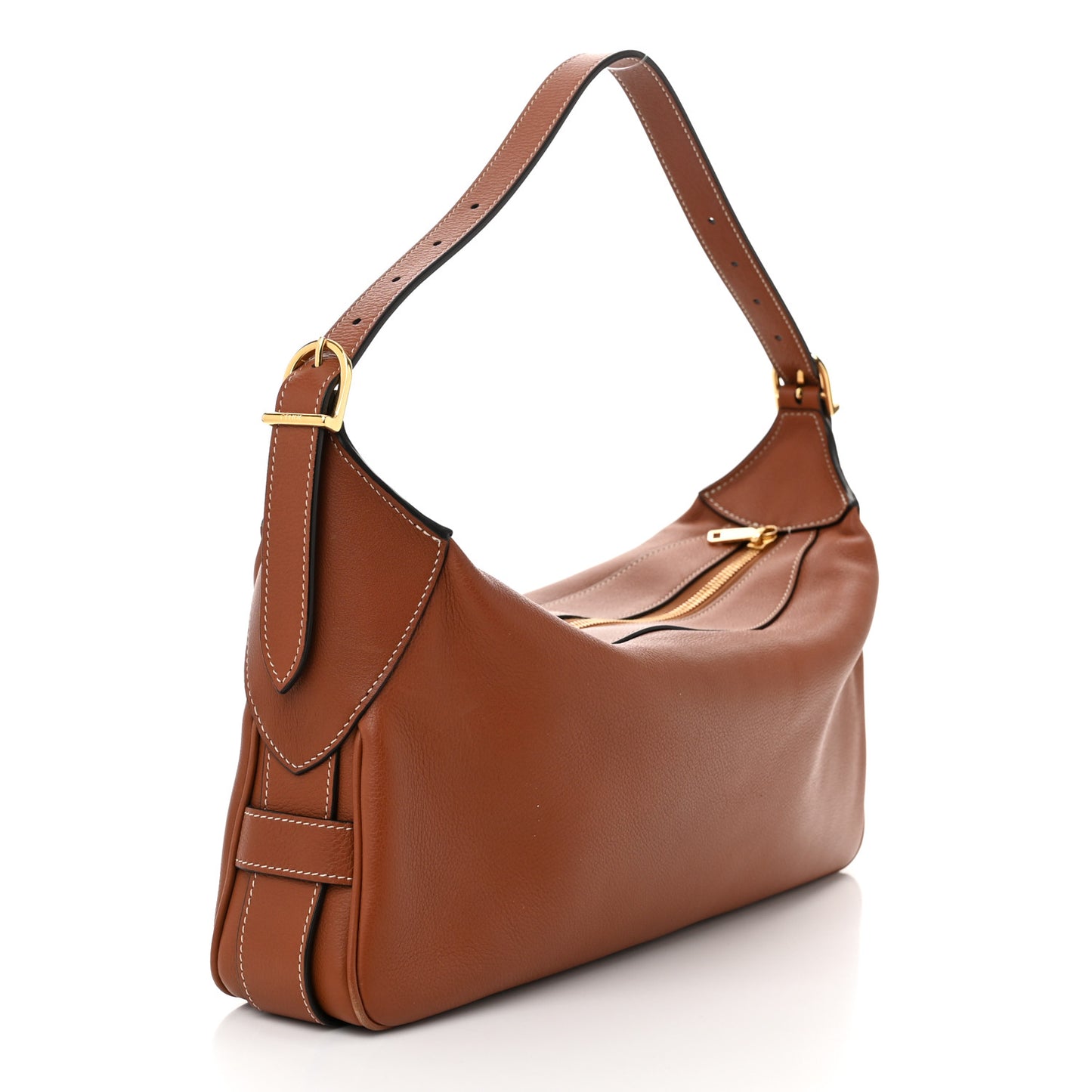 Supple Calfskin Medium Romy Shoulder Bag Tan