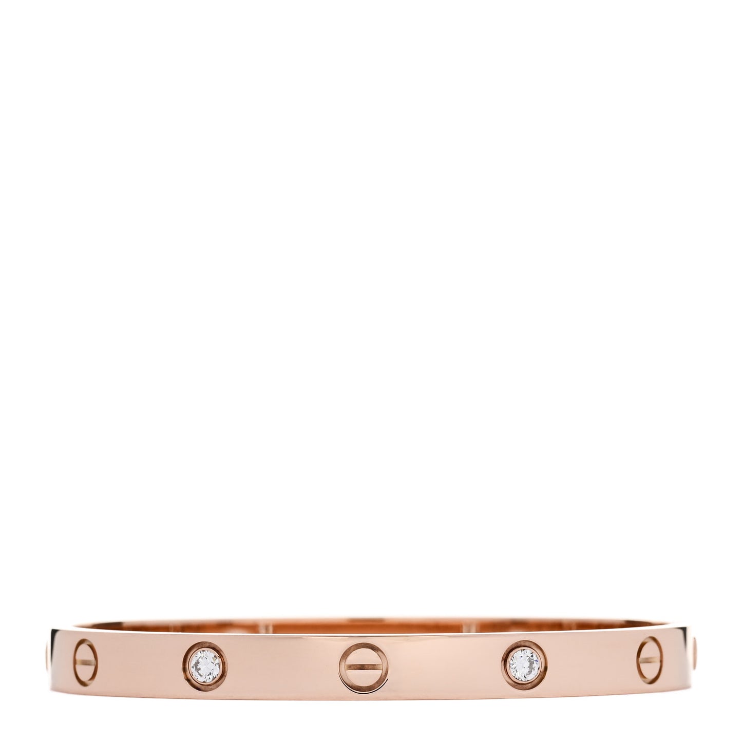 18K Pink Gold 4 Diamond LOVE Bracelet 17