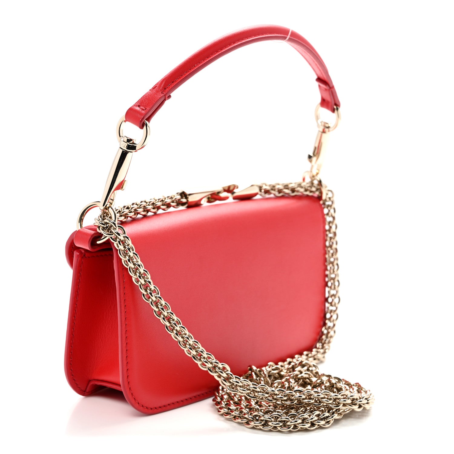 Valentino Garavani Calfskin Enamel Vlogo Small Loco Shoulder Bag Rouge Pur 3 of 9
