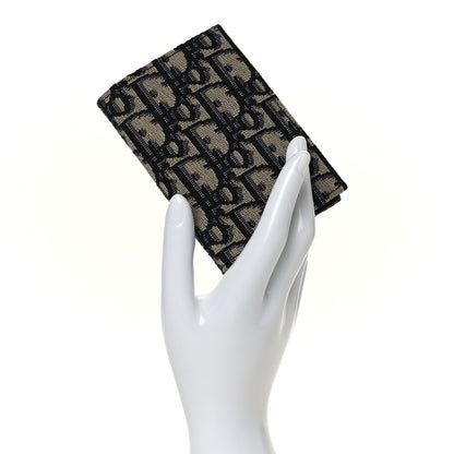 Christian Dior Oblique Bi-Fold Card Holder Blue 2 of 8