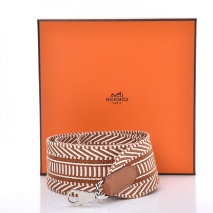 Hermes Toile Swift 50mm Sangle Cavale Shoulder Strap Ecru Beige Gold 6 of 6