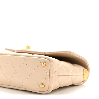 Chanel Lambskin Quilted Small Flap Top Handle Bag Beige 10 of 13