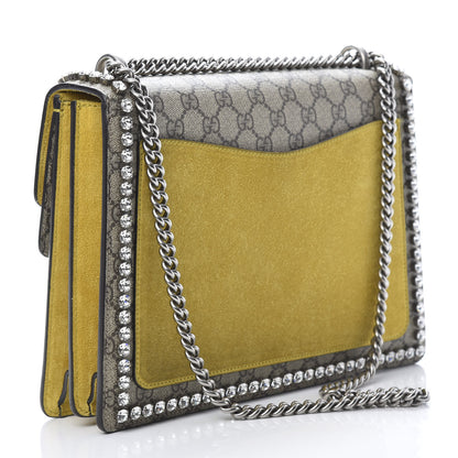 Gucci GG Supreme Monogram Crystal Bow Embroidered Medium Dionysus Shoulder Bag Yellow 3 of 11