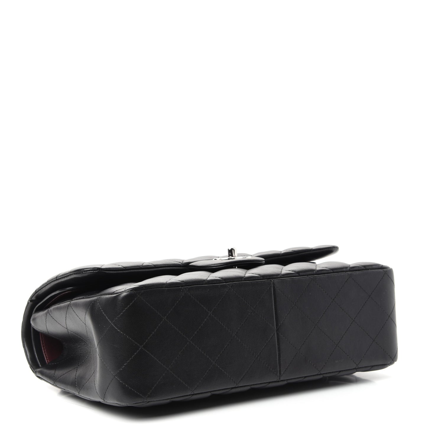Lambskin Quilted Jumbo Double Flap Black
