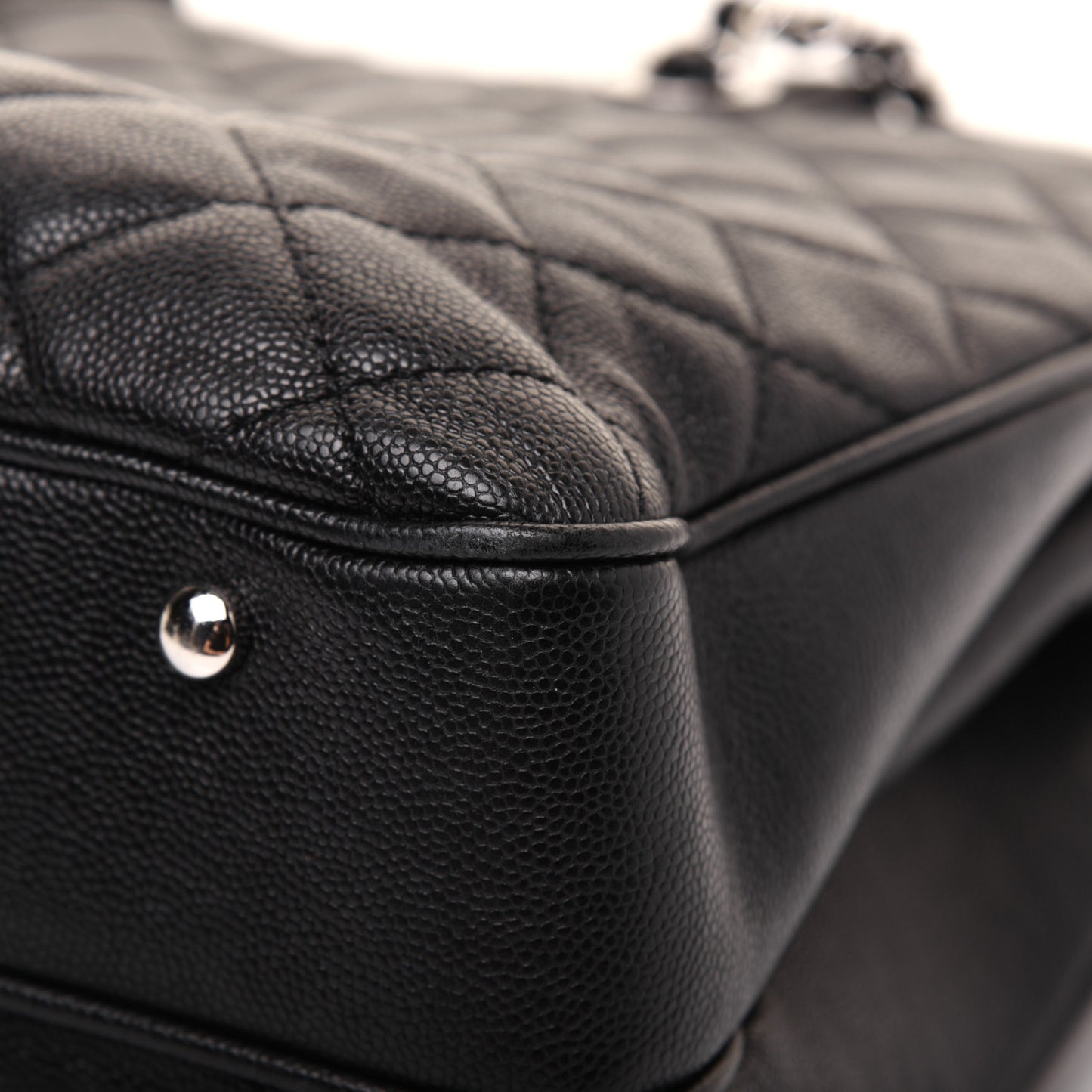 Caviar Quilted Urban Companion Top Handle Shopping Tote Black
