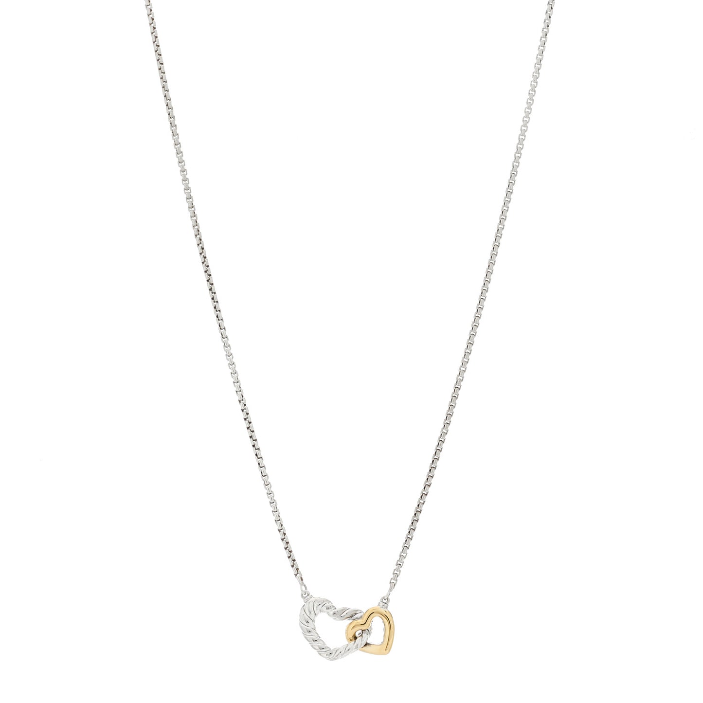 Sterling Silver 18K Yellow Gold Belmont Heart Pendant Necklace