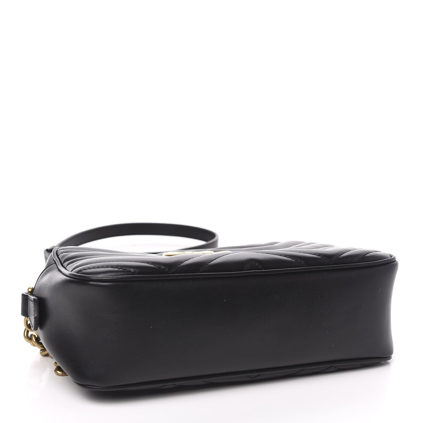 Calfskin Matelasse Small GG Marmont Chain Shoulder Bag Black