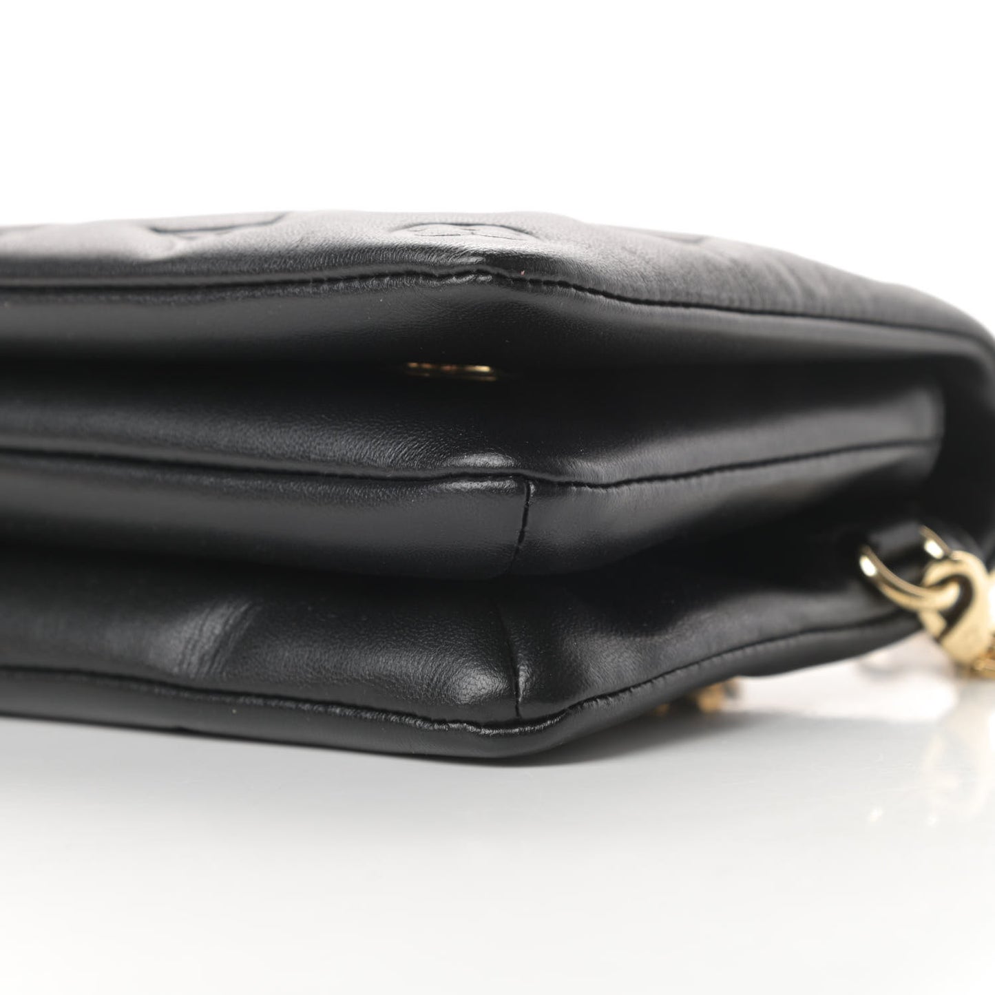 Lambskin Embossed Monogram Pochette Coussin Black