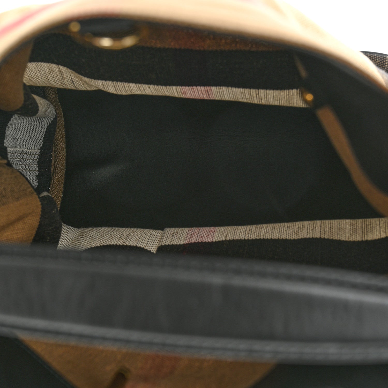 Burberry Canvas Mega Check Medium Ashby Hobo Black 6 of 10