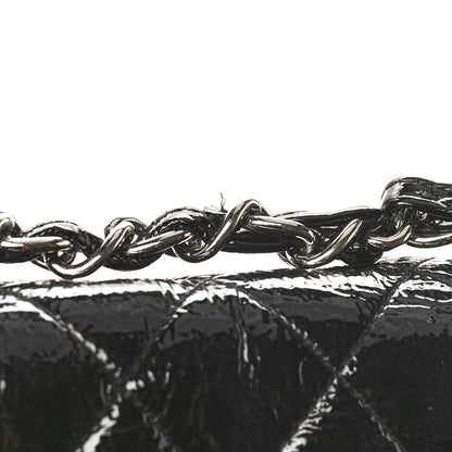 Chanel Distressed Patent Quilted Jumbo Single Flap Black 8 of 13