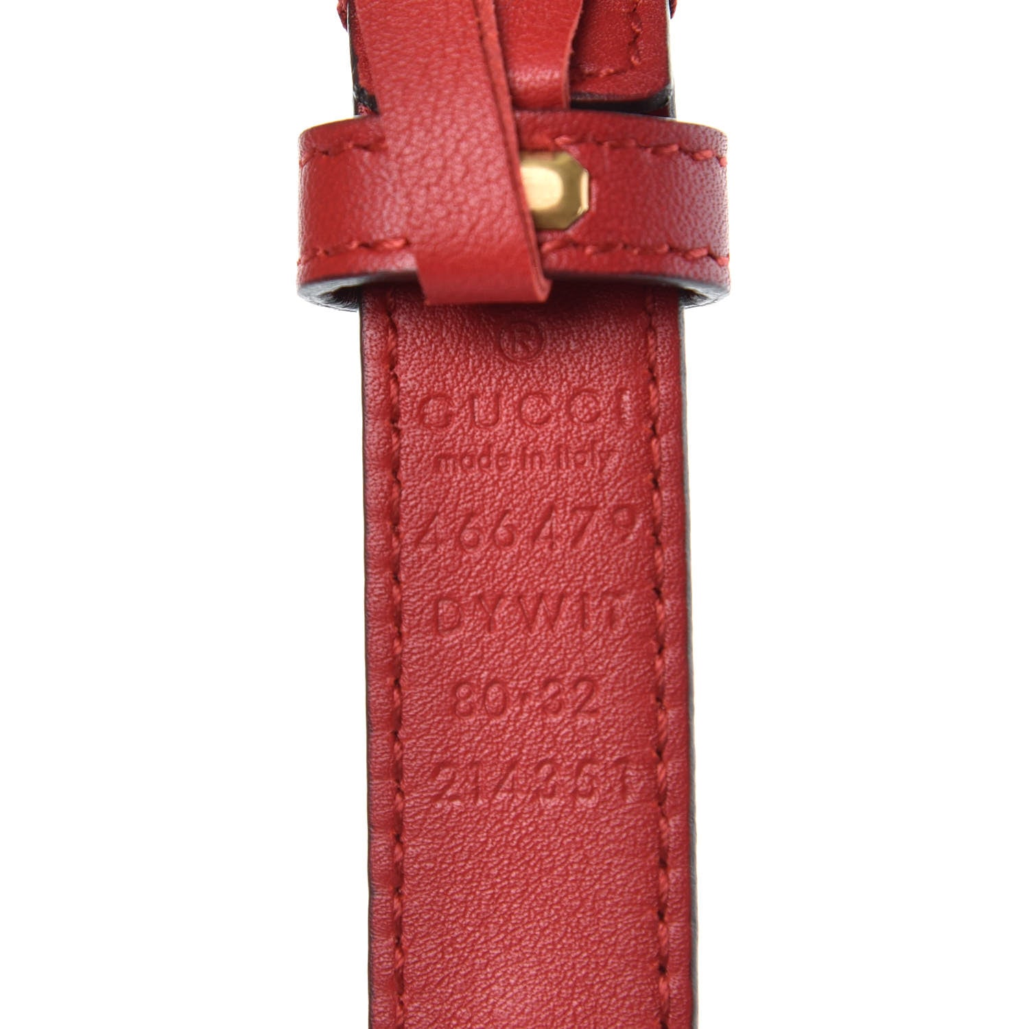 Gucci Calfskin Crystal Embellished Double G Belt 80 32 Hibiscus Red 4 of 7