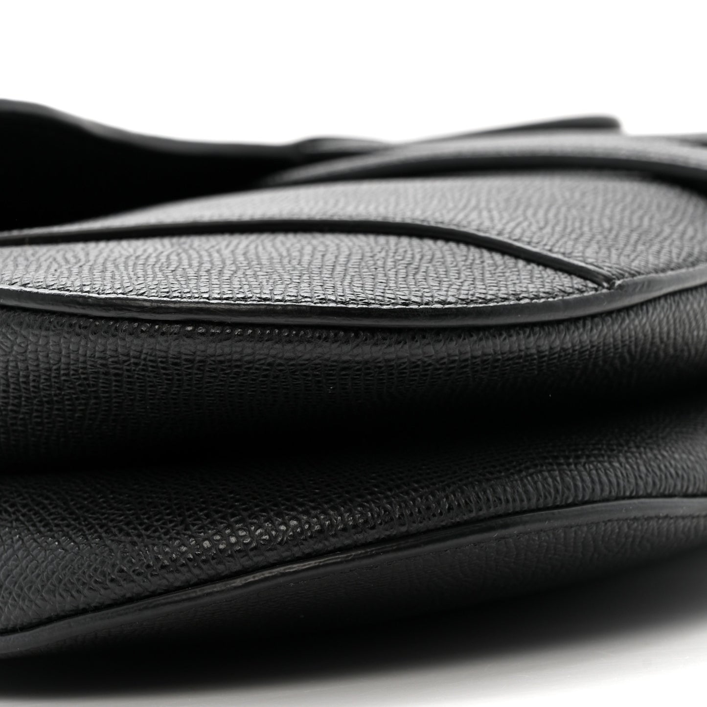 Grained Calfskin Saddle Bag Black