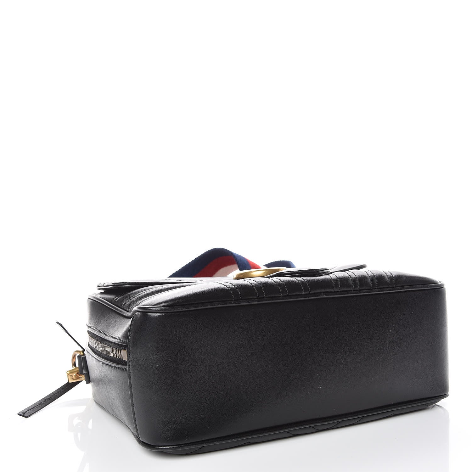 Gucci Calfskin Matelasse Sylvie Web Small GG Marmont Top Handle Shoulder Bag Black 4 of 10
