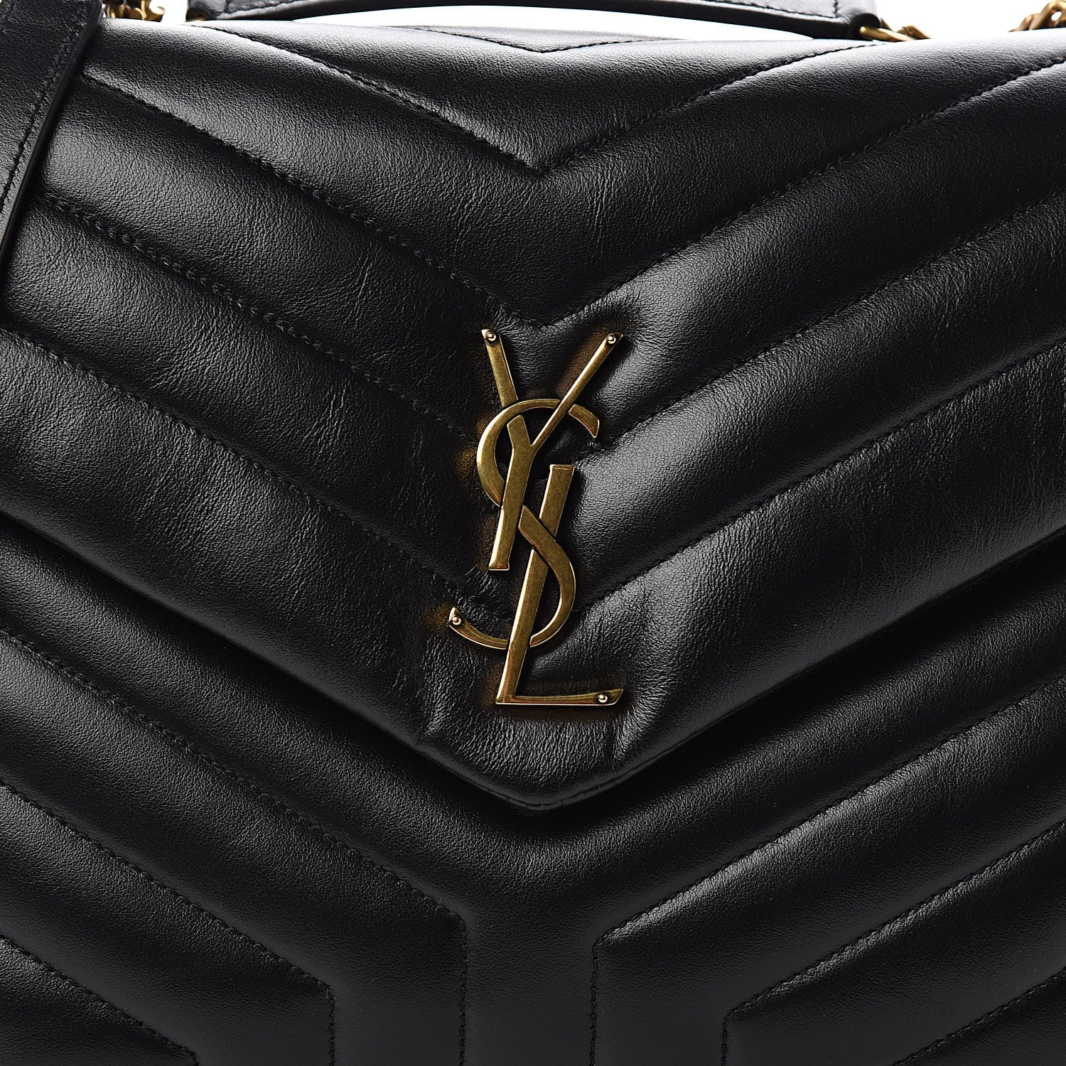 Saint Laurent Calfskin Y Quilted Monogram Medium Loulou Chain Satchel Black 10 of 10