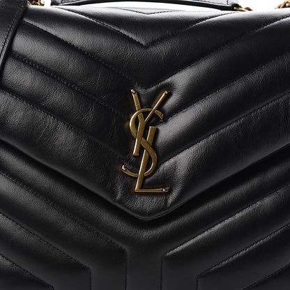 Saint Laurent Calfskin Y Quilted Monogram Medium Loulou Chain Satchel Black 10 of 10