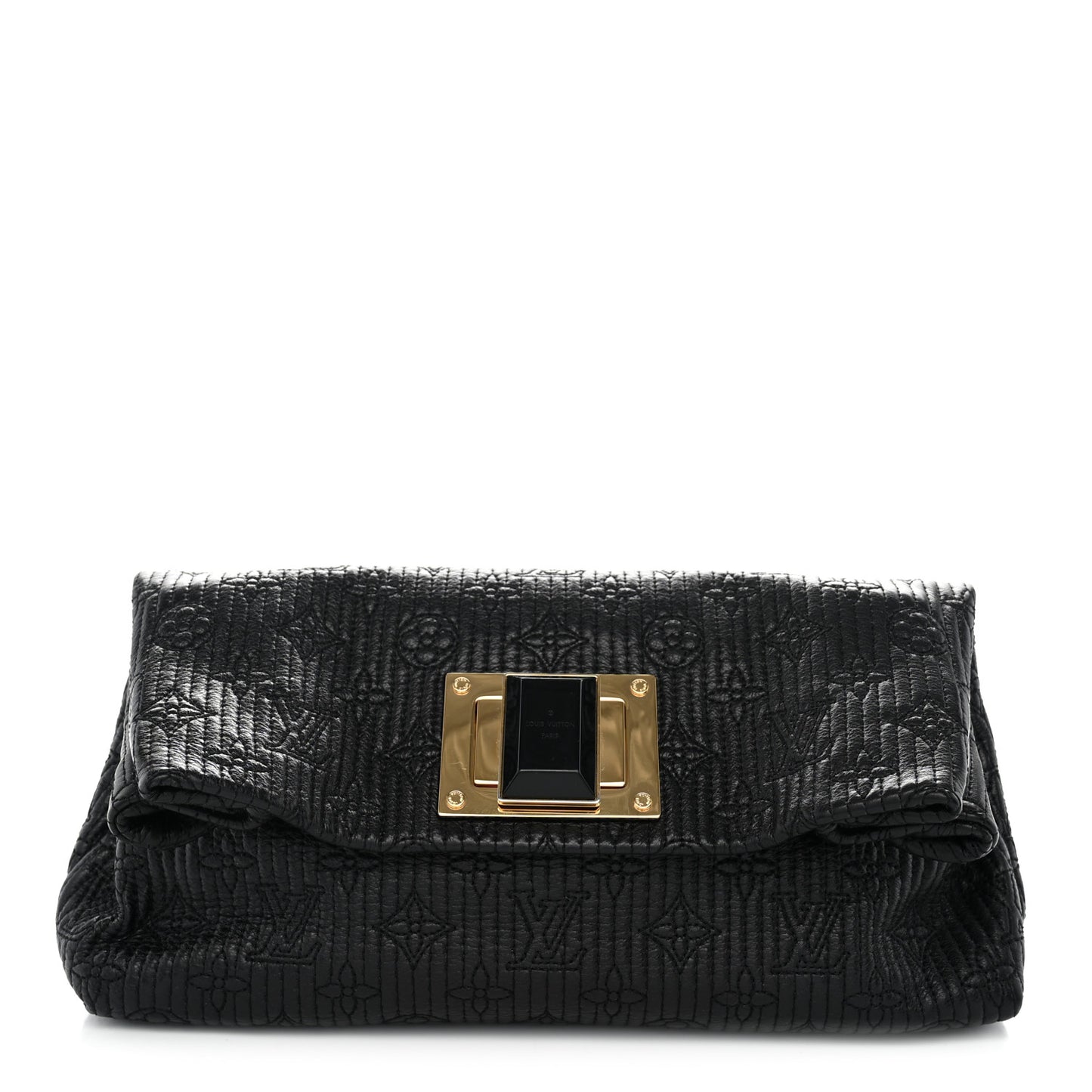 Calfskin Quilted Monogram Altair Clutch Black