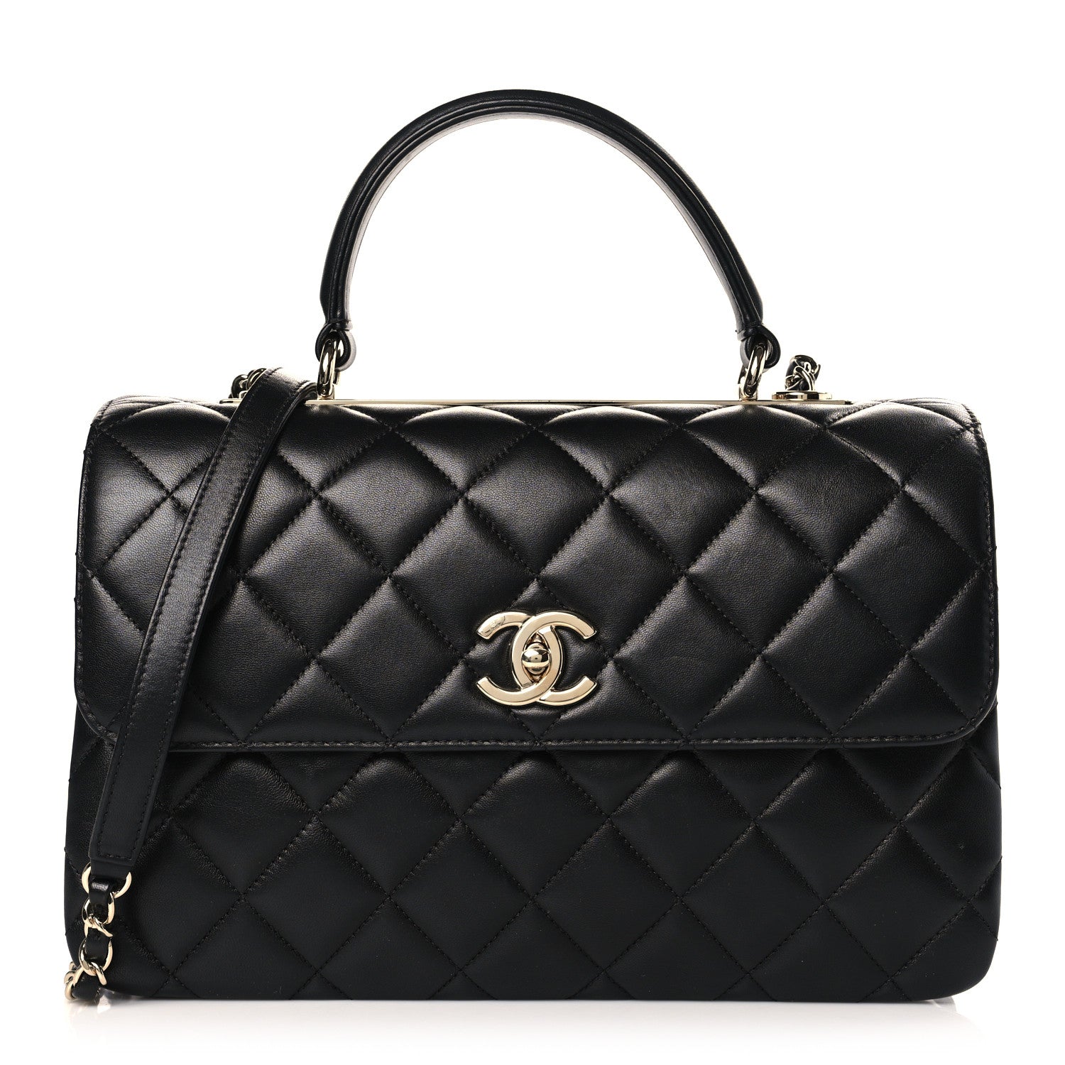 Chanel Lambskin Quilted Medium Trendy CC Flap Dual Handle Bag Black 1 of 10
