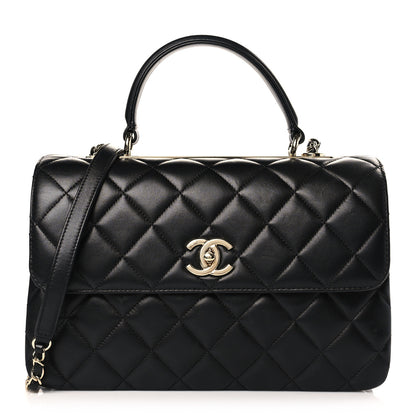 Chanel Lambskin Quilted Medium Trendy CC Flap Dual Handle Bag Black 1 of 10