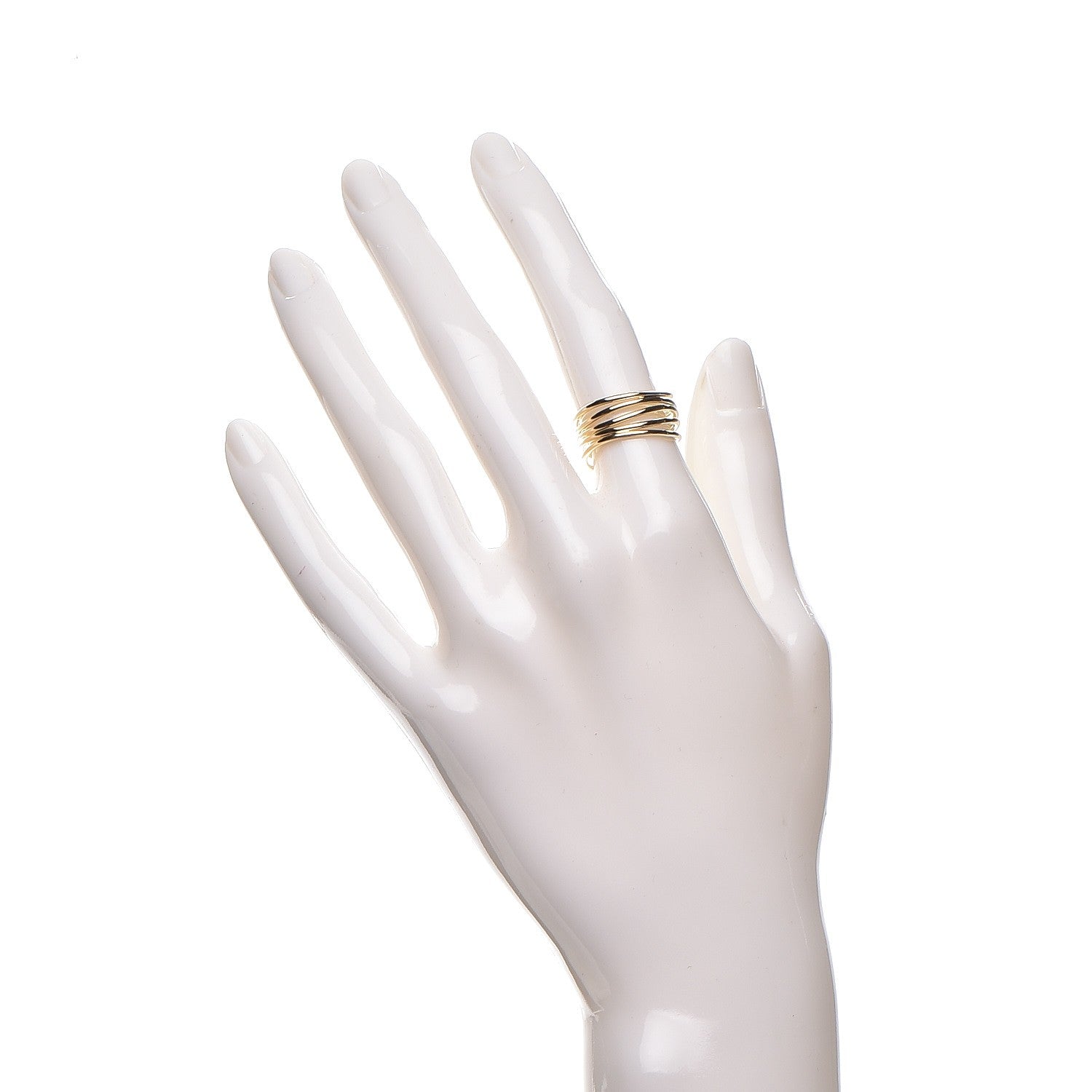 Tiffany 18K Yellow Gold Elsa Peretti 5 Row Wave Ring 50 5.25 2 of 4