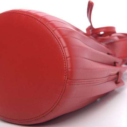 Mansur Gavriel Vegetable Tanned Calfskin Pleated Mini Bucket Bag Fiesta Flamma 8 of 8
