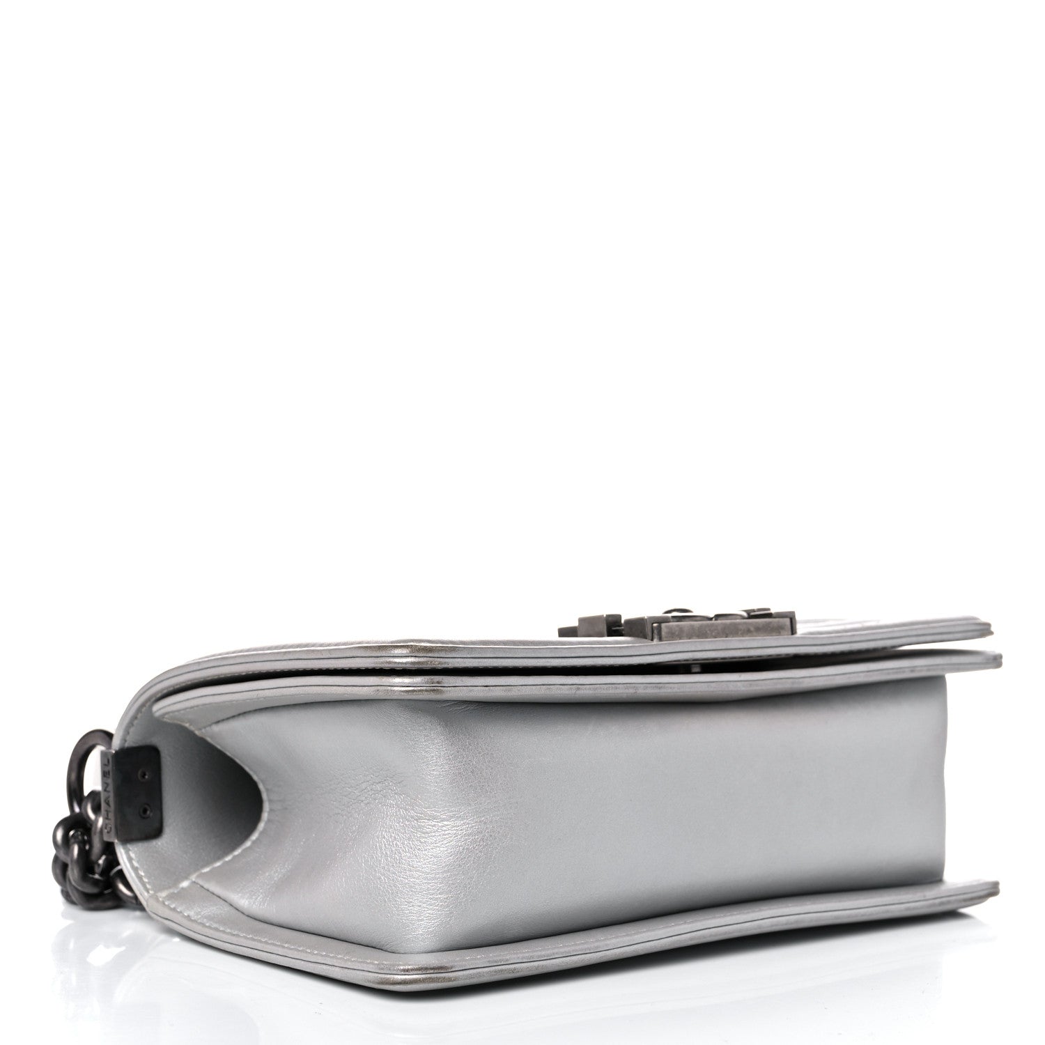 Chanel Metallic Calfskin Quilted Small Boy Flap Silver 4 of 17