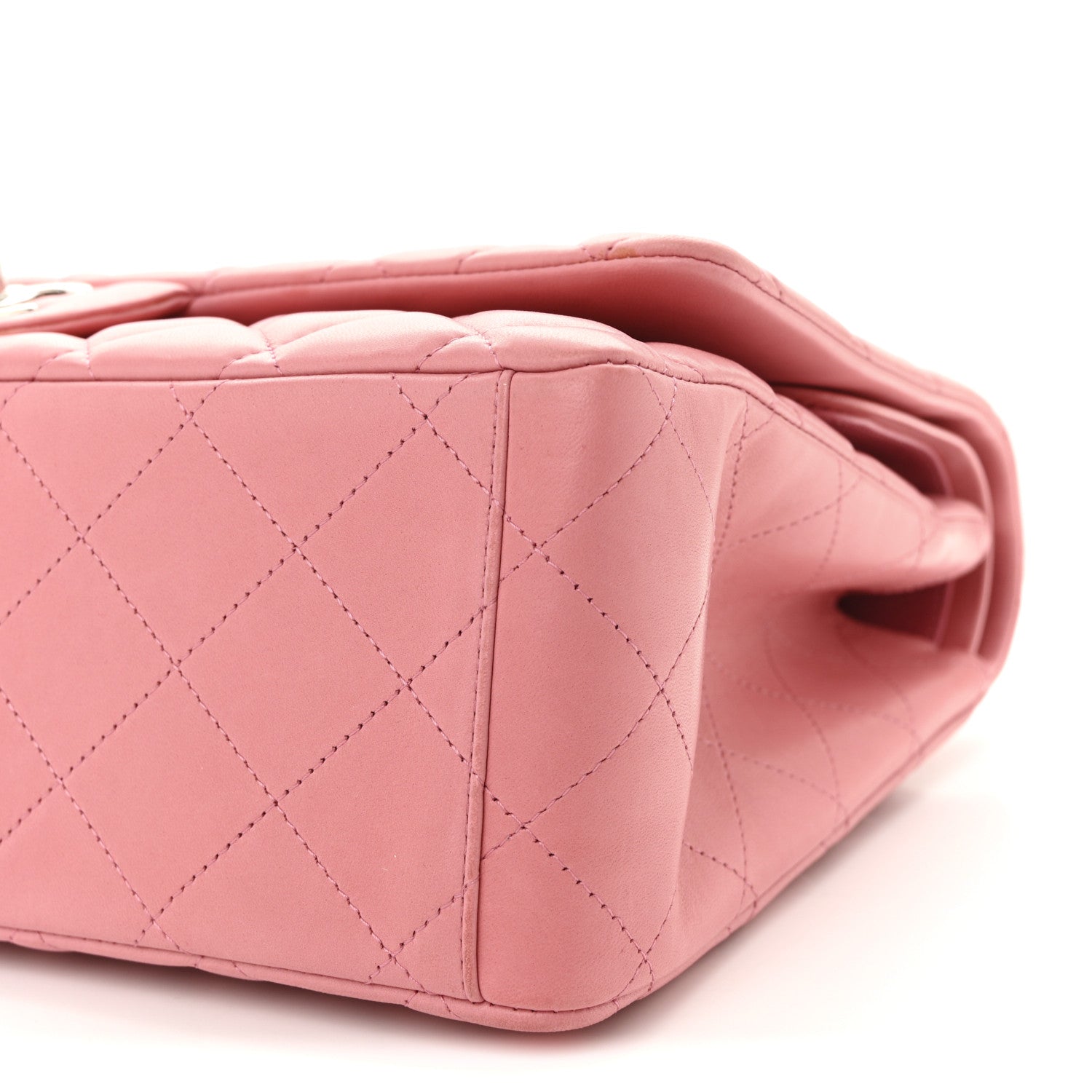 Chanel Lambskin Quilted Maxi Double Flap Pink 10 of 10