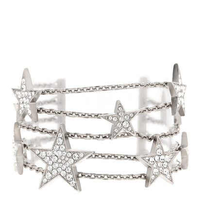Chanel Crystal Star CC Multi Strand Bracelet Silver 1 of 4