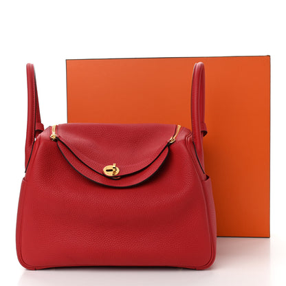 Hermes Taurillon Clemence Lindy 30 Rouge Casaque 11 of 11