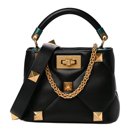 Valentino Garavani Nappa Mini Roman Stud The Handle Bag Black 1 of 9