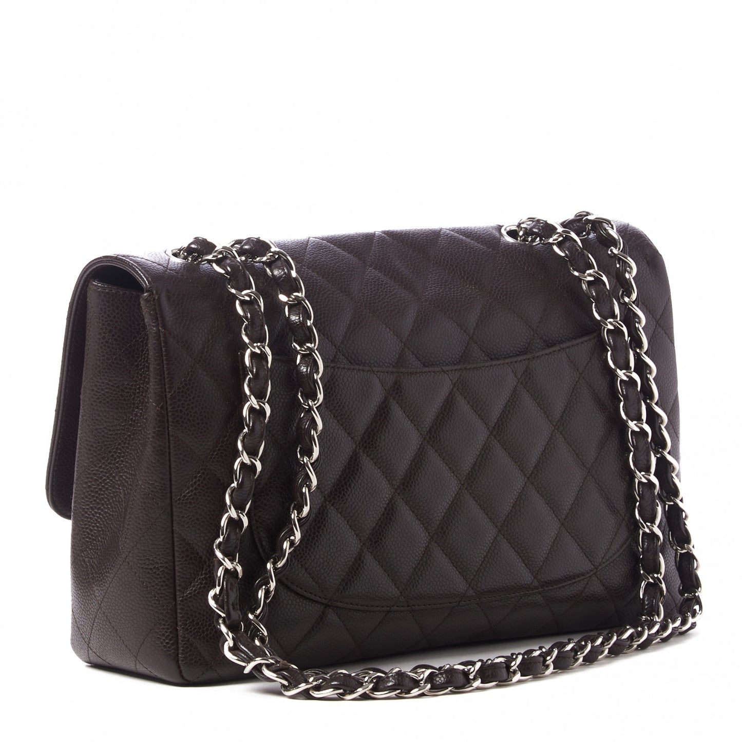 Caviar Quilted Jumbo Single Flap Brown