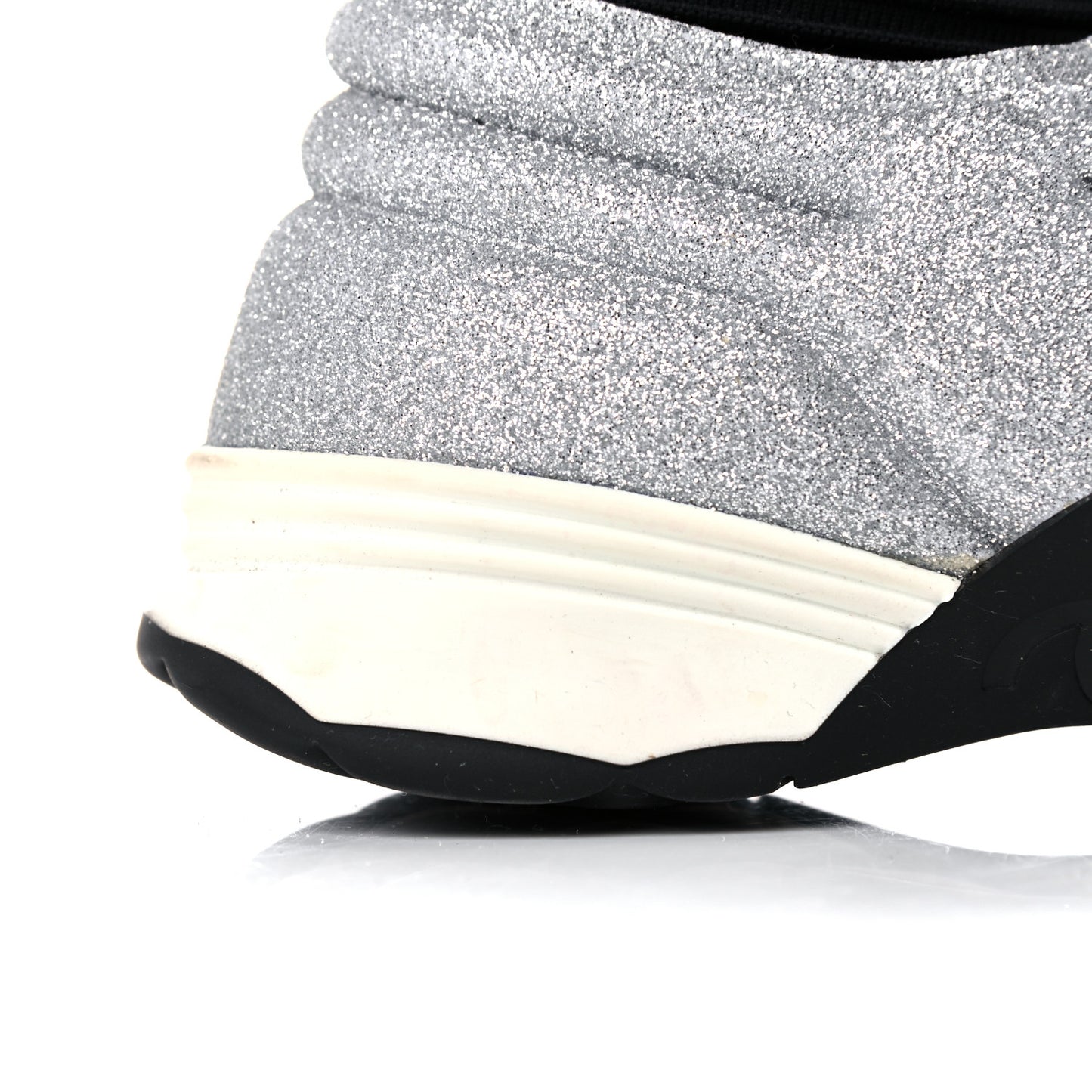 Glitter Stretch Fabric CC Sneakers 36.5 Black Silver