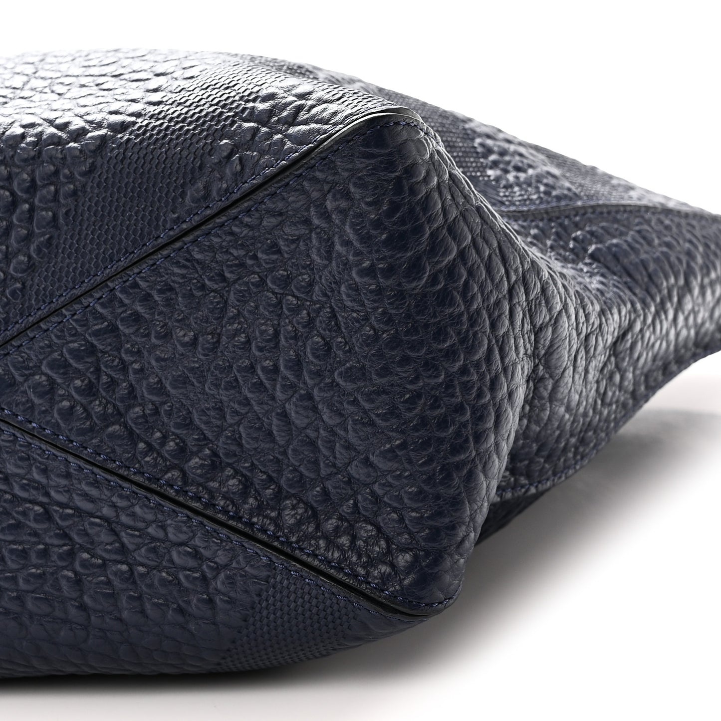 Heritage Grain Check Embossed Medium Dewsbury Tote Blue Carbon