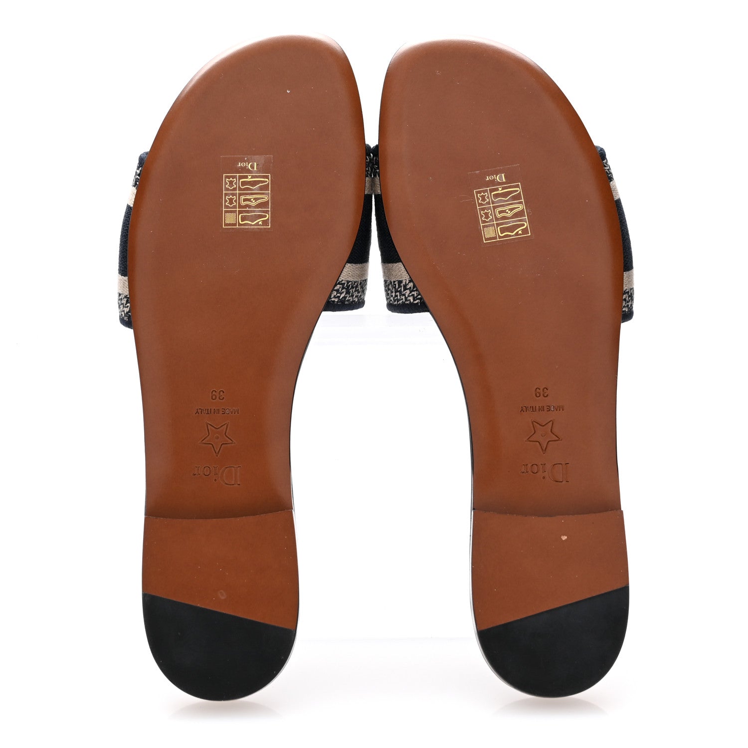 Christian Dior Canvas Embroidered Dway Mules Slide Sandals 38.5 Deep Blue 39 Deep Blue 6 of 10