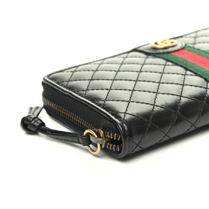 Gucci Calfskin Web Trapuntata GG Zip Around Wallet Black 7 of 9