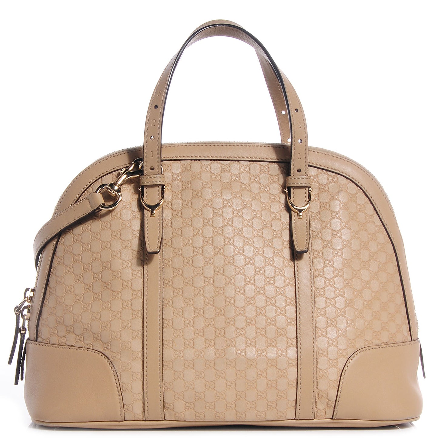 Microguccissima Small Nice Top Handle Dome Bag Beige